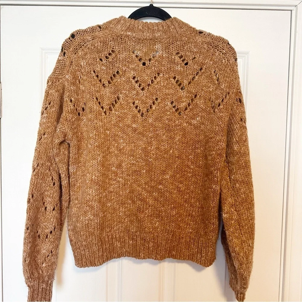 Madewell Pointelle Bubble-Sleeve Pullover Sweater